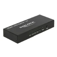 Bild av DeLock 18684, HDMI UHD Splitter 1 x i &gt; 4 Out 4K (metallhölje, High Speed specifikation, stöder upplösning upp till 3840 2160 @ 60 Hz)