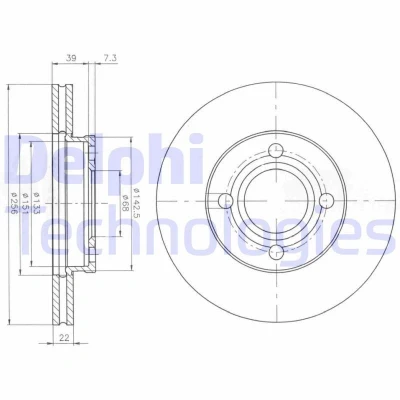 Bild av Bromsskiva DELPHI BG2272