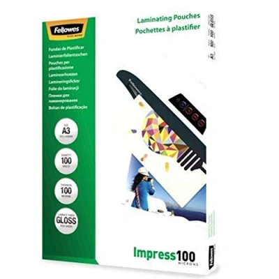 Bild av Fellowes Lamineringsfolier A3, 100 mikron (2 x mic), glänsande, stycken