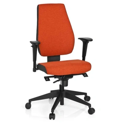 Bild av hjh OFFICE 608818 Proffs kontorsstol PRO TEC 500 Röd, Proffskontorsstol med ergonomiskt ryggstöd, Högkvalitativt strukturtyg i moderna färger, Bekväm synkrongunga