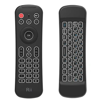 Bild av Rii MX6 2,4 G bakgrundsbelysning luftmus + trådlöst tangentbord 6 axlar Somatosensory fjärrkontroll mikrofon IR inlärningsknappar 5 i 1 för ministycker/smart TV/Android TV box/Raspberry Pi