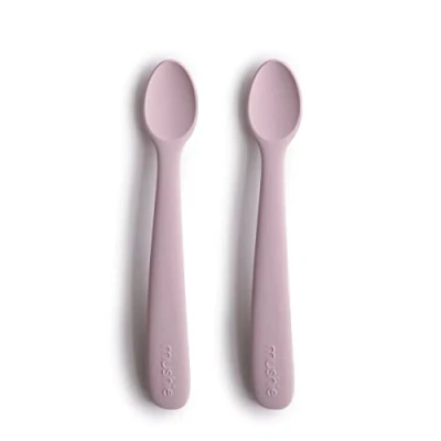 Bild av Mushie Silikonskedar för Bebisar 1x Set med 2 och Småbarn Material: Livsmedelsgodkänd Silikon Diskmaskinssäker Soft Lilac
