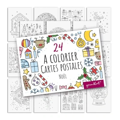 Bild av younikat jul vykort för färgläggning 24 st. I DIN A6 Barn vuxna egen design Advent Kreativ dv_1531