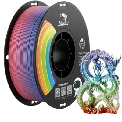 Bild av Officiellt Creality PLA+ Filament, 1,75 mm, PLA Plus, Pro 3D skrivarfilament, starkare seghet, smidig utskrift, dimensionell noggrannhet +/ 0,02 1 kg (2,2 pund), kartongspole (regnbåge)