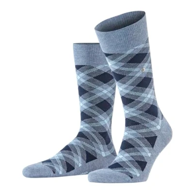 Bild av Burlington herrstrumpor Tartan M SO bomull mönstrad 1 par, Blå (Light jeans 662), 4046, (lätta 6662), 40 46 EU