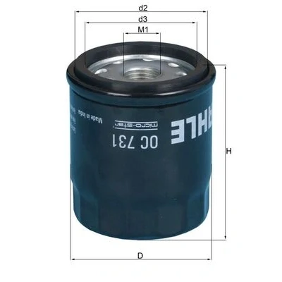Bild av MAHLE ORIGINAL OC 731 Filtre à huile avec un clapet de non retour vissé