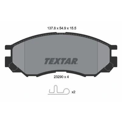 Bild av TEXTAR 2329002 Jeu de plaquettes frein avec indicateur d&#039;usure accessoires MITSUBISHI: L200 III Pick up, / Triton IV up