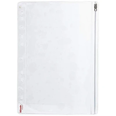 Bild av Esselte stansad ficka med gliddragkedja, paket 5, transparent, 200 mikron PVC material, 411200