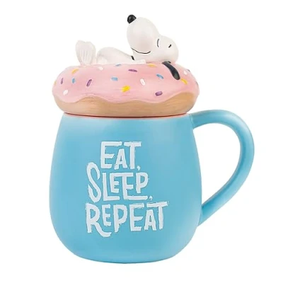 Bild av Grupo Erik Snoopy 3D Ceramic Mug With Lid 50 cl / 500 ml 16.9 oz 14.3 x 10.7 16.7 cm Coffee Tea Cool Gifts