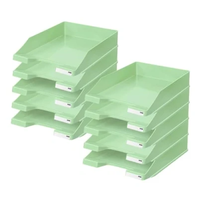 Bild av HAN brevfack KLASSIK, 10 stycken, modern, stapelbar hylla i fräsch design upp till format A4/C4, 1027 X 805, pastellgrön