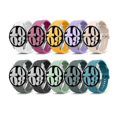 Bild av MoKo 10 Pack No Gap Straps Compatible with Samsung Galaxy Watch 7 FE 6 5 4 Strap 40mm 44mm/Watch Classic 43mm 47mm/Watch Pro 45mm/Watch 42mm 46mm, 20mm Soft Silicone Sport Band, Color A