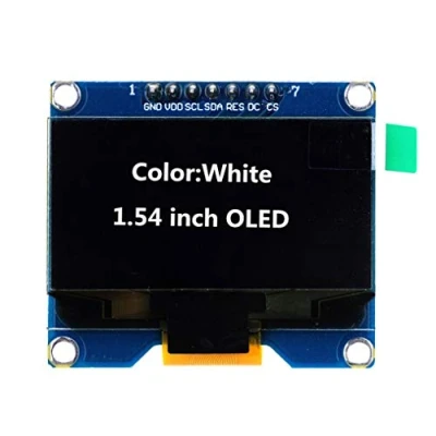 Bild av DollaTek 1,54 tums OLED skärmmodul 128x64 SPI IIC gränssnitt skärmkort 3,3 5V UART vit typsnitt