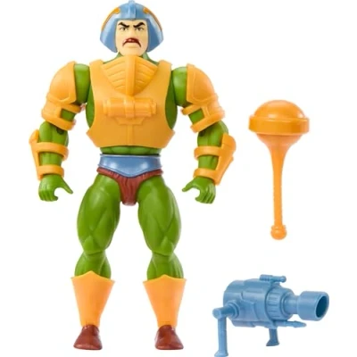 Bild av Masters of the Universe Origins leksak, Cartoon Collection Man At Arms Duncan actionfigur, 14cm lång hjälte med avtagbar rustning och tillbehör, HYD25