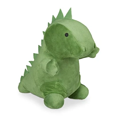 Bild av Relaxdays Dörrstopp Dino, tyg, fylld med sand, för golv, inomhus, tung dekorativ dörrpåse djur, HxBxD 24 x 16 cm, grön
