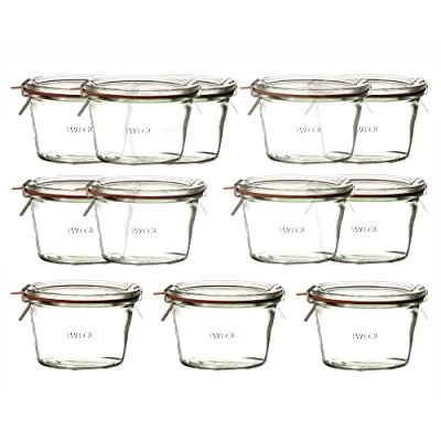 Bild av 10x WeCK fallglas 370 ml (1/4 liter) med lock