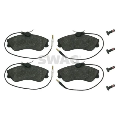 Bild av SWAG 62 91 6237 Jeu de plaquettes frein Essieu avant contact signal d&#039;usure inclus avec kit vis PEUGEOT: 306 3/5 portes, Partner I Combispace