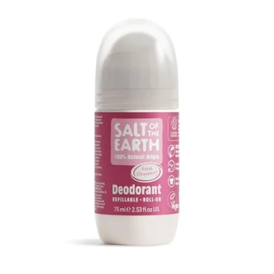 Bild av Natural Deodorant Roll On by Salt of the Earth, Sweet Strawberry Refillable, Vegan, Long Lasting Protection, Leaping Bunny Approved, Made in UK 75ml