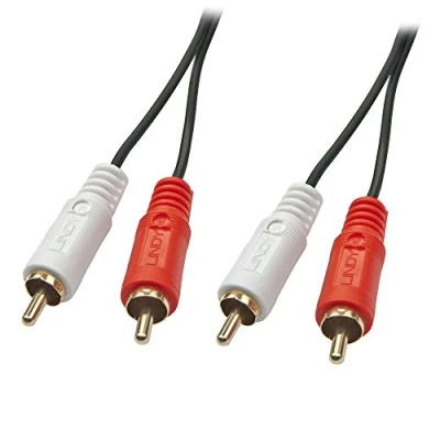 Bild av LINDY Ljudkabel stereo 2 x RCA Hane till Hane, 1 m, guldpläterad