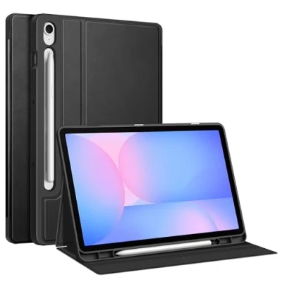 Bild av Fintie Fodral för Samsung Galaxy Tab S9 FE 10,9 tum/Galaxy 11 tum 2023 med S pennhållare, flervinklad visning, robust mjuk TPU bakskydd automatisk sov/vakna, svart