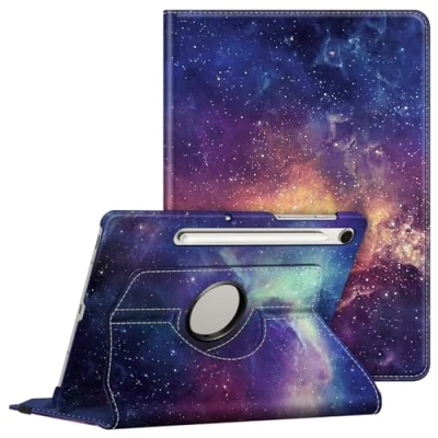 Bild av Fintie fodral för Samsung Galaxy Tab S9 FE 10,9 tum/S9 11 tum 2023 surfplatta med S pennhållare skyddande 360 graders vridbart stativ och automatisk sömn/väckningsfunktion, galaxen
