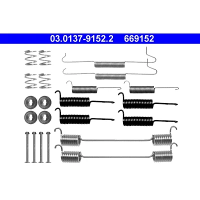 Bild av ATE 03.0137 9152.2 Kit d&#039;accessoires, mâchoire de frein VOLKSWAGEN: TRANSPORTER 3 Bus, LT 40 55 I Сamion à Plateau / Сhâssis, Kasten