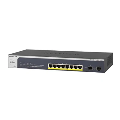 Bild av NETGEAR GS510TPP 10 portars Gigabit Ethernet Smart Managed Pro PoE Switch 8 x PoE+ @ 190W, 2 1G SFP, skrivbords/rackmontering med ProSAFE Livstidsgaranti