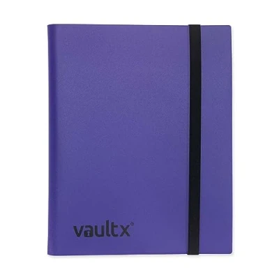 Bild av Vault X pärm 9 fickor samlarkort album mapp med remfäste 360 sidobelastande fickpärm för TCG (lila)