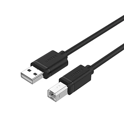 Bild av UNITEK Kabel USb A till B (hane hane) I 3 meter, Standard 2.0, PVC, 28AWG, 100% koppar, svart Datakabel för skrivare/skrivare kompatibel med PC, Notebook