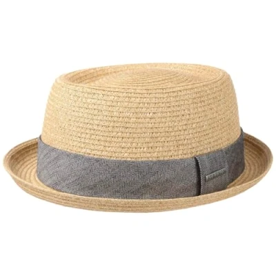 Bild av Stetson Stråhatt Pork Pie Robstown Toyo solhatt dam/herr strandhatt hatt av halm med solskydd 40 Fedora vår/sommar solhatt, natur, 56 57