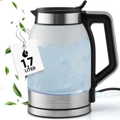 Bild av Bouilloire Électrique, Verre de 1,7 Litre, Récipient sans BPA, Fil, Éclairé Proficook WKS 1215G 2200W Plata 501215