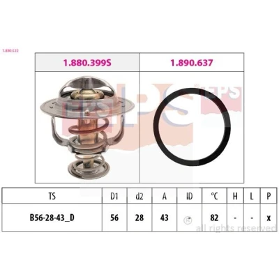 Bild av EPS 1.880.522 Thermostat d&#039;eau 82 56 Made in Italy OE Equivalent avec joint d&#039;étanchéite TOYOTA: RAV4 III SUV, Corolla Verso, Avensis II 5 portes