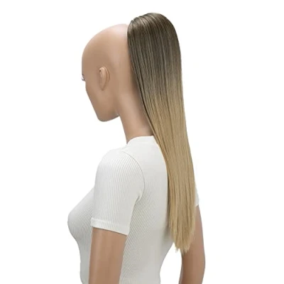 Bild av CAISHA 55cm Hårstycke Fläta Hästsvans Hårförlängning Rak Brun Blond Mix PH526