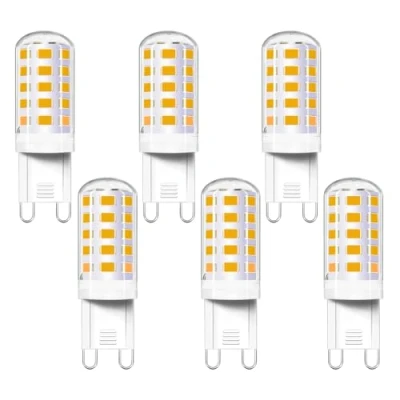 Bild av G9 LED glödlampa 4 W varmvit 2700K, 400 LM, motsvarande halogen 40W 33W, 360 grader, AC 230 V, varm lampa för spegellampa, bord, dimbar, uppsättning med 6 st