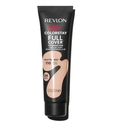 Bild av Revlon ColorStay Full Cover Longwear matta foundation, värme och svettbeständig, lätt ansikts make up, nyans elfenben (110), 30 ml