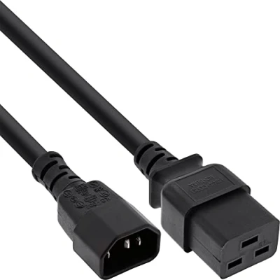 Bild av InLine 16659I nätverks adapterkabel, IEC 60320 C14 till C19, 3 x 1,5 mm², max. 10A, svart, 0,5 m