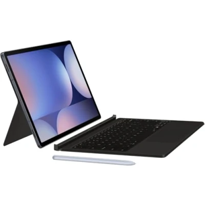 Bild av Samsung Book Cover Keyboard EF DX825 för Galaxy Tab S10+ S9 FE+ med QWERTZ tangentbord och AI knapp, tvådelat surfplattefodral, smal design, S pennfack, svart
