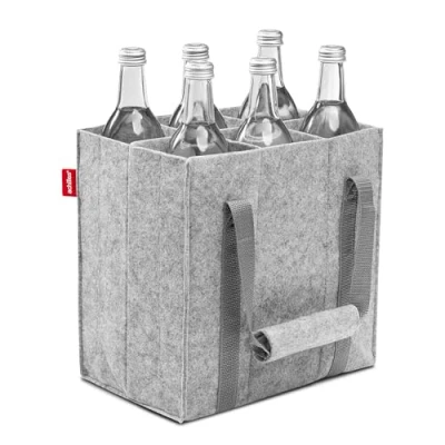 Bild av achilles flaskväska med 6 fack, Även för 1,5 liters flaskor, gjord av filt, 100% återvunnet, 27cm x 18cm