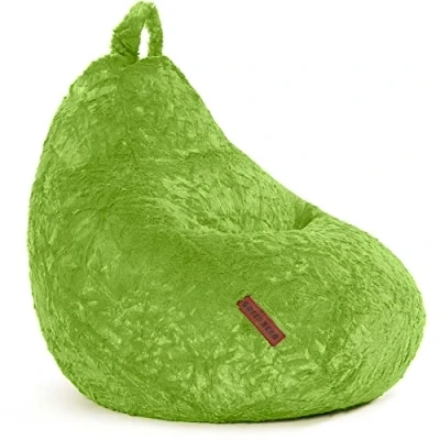 Bild av Green Bean© Plysch sittsäck 60 x 45 cm innersäck med fyllning 120 l EPS mjuka och tvättbara pärlor bönsäck golvkudde lounge stol grön
