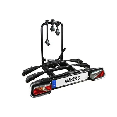 Bild av EUFAB 11555 Cykelhållare AMBER 3, lämplig för e cykel, delvis förmonterad, stöldskydd, 3 cyklar, släpvagnskoppling, ca 102 x 74 72 cm