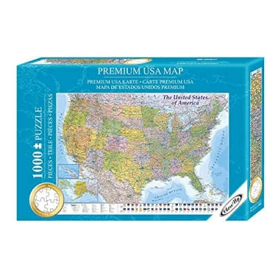 Bild av Stäng upp USA pussel 1 000 bitar Amerika 68 x 48 cm premiumkarta 2021 MAPS IN Minutes