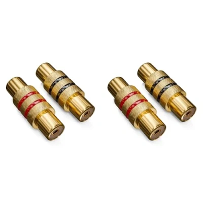 Bild av deleyCON 4 Stycken Cinch Koppling som SET 2x Svart Röd Audio Video Adapter Uttag till RCA Kopplingar