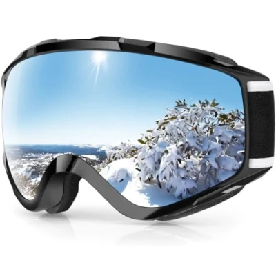 Bild av Findway Skidmask, skidglasögon för vuxna, herr, dam, ungdom, junior, OTG, snowboardmasker, imfria, 100 % anti UV, vintersport