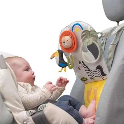 Bild av Taf Toys Savannah Play and Kick Car Toy with Remote Control. Rear Facing Baby Travel Activity Centre. safe Mirror, Rattling Toucan Chime Bell Lion Teether. Suitable from Birth