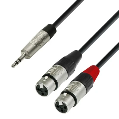 Bild av K4 YWFF 0300 ljudkabel REAN 3, 5 mm telestereo till 2 x XLR hona 3 m