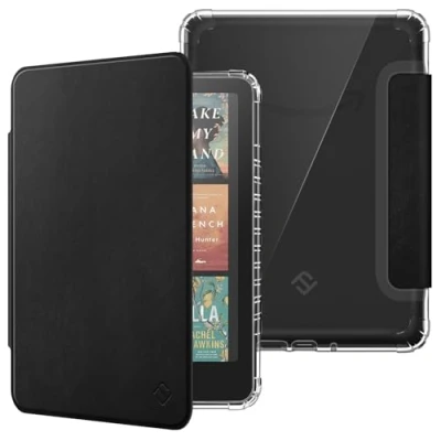 Bild av FINTIE fodral för 7 tum Kindle Paperwhite 2024 (12:e generationen) och Colorsoft Signature Edition (1:a generationen), transparent mjukt TPU automatisk standby/skärmaktivering, svart