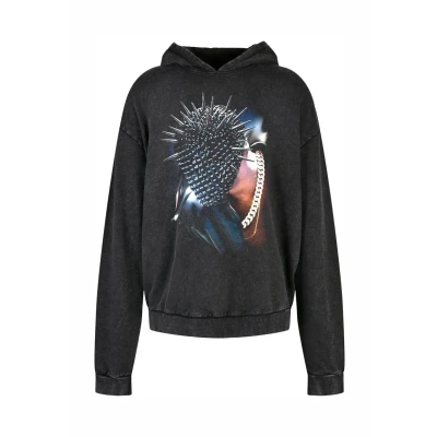 Bild av Upscale by Mister Tee Thorned MASK Luvtröja, Storlek: Large, Black acid washed