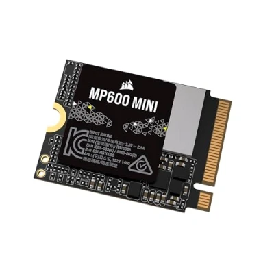 Bild av CORSAIR MP600 MINI 2 TB M.2 NVMe PCIe x4 Gen4 SSD 2230 Upp till 7 000 MB/sek Sekventiell Läsning 3D TLC NAND med Hög Densitet Perfekt för Steam Deck Och Microsoft Surface Svart