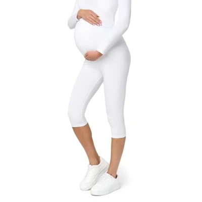 Bild av Be Mammy Dams 3/4 Moderskap Leggings Tights BE20 229(Vit, 4XL)