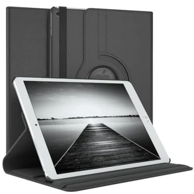 Bild av EAZY CASE Fodral för surfplatta iPad 2017 (5. Gen.) Skyddsfodral 9,7 tum Rotationsfodral att ställa den upp Vändbart 360 roterbart med ståfunktion Konstläder Svart