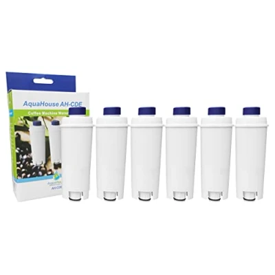 Bild av 6X AH CDE kompatibelt vattenfilter för DeLonghi espresso och bönor till koppmaskiner DLSC002, SER3017, 5513292811, 9310926, 8004399327252